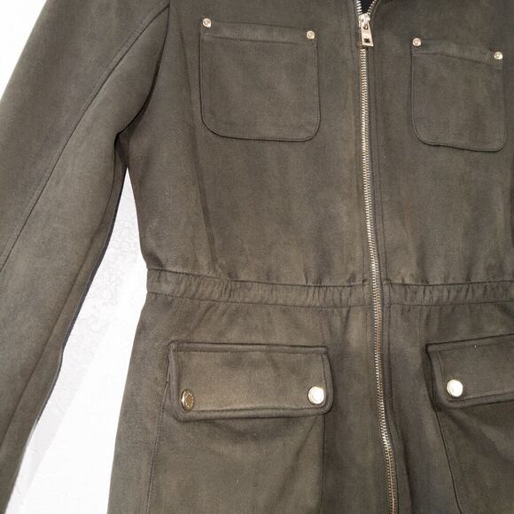 Andrew Marc New York Olive Green Faux Suede Jacket Size Medium - Picture 6 of 9